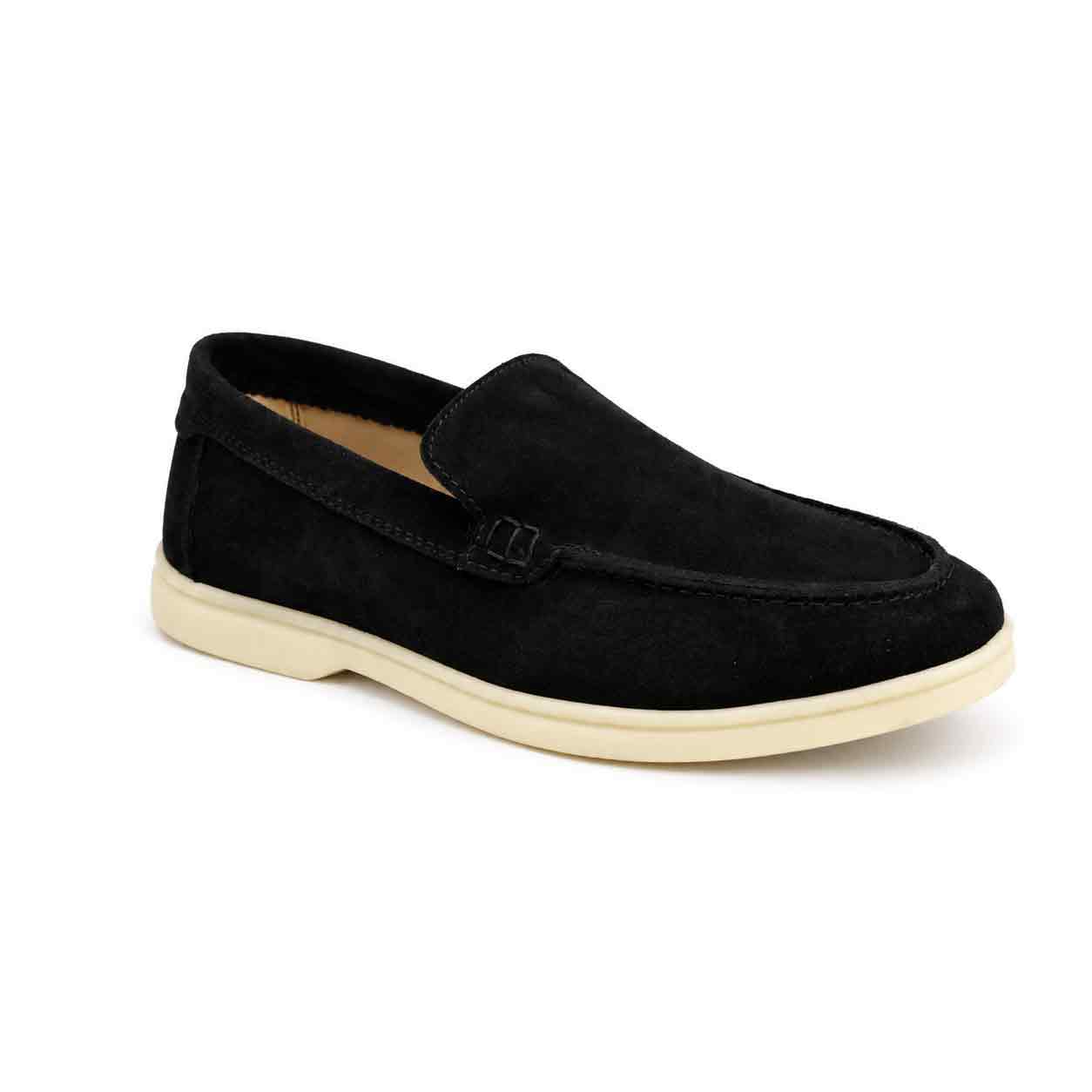 Mocassin pour homme 112 Noir daim .......... Mocassin homme Maroc